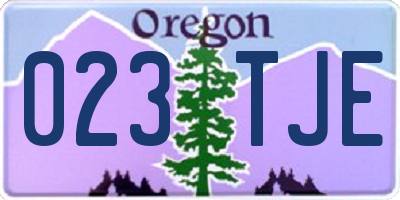 OR license plate 023TJE