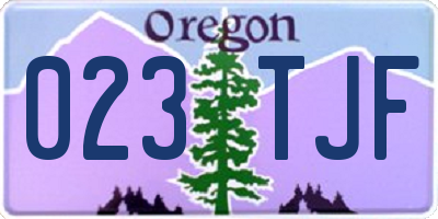 OR license plate 023TJF