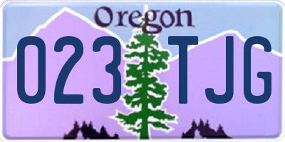 OR license plate 023TJG