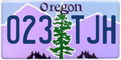 OR license plate 023TJH