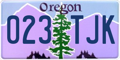 OR license plate 023TJK