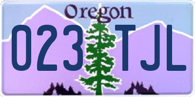 OR license plate 023TJL