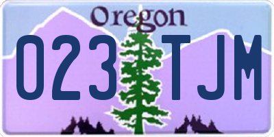 OR license plate 023TJM