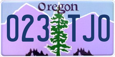 OR license plate 023TJO