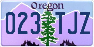 OR license plate 023TJZ