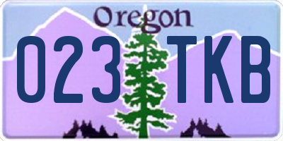 OR license plate 023TKB