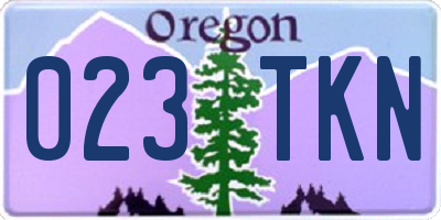 OR license plate 023TKN