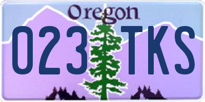 OR license plate 023TKS