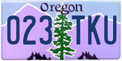 OR license plate 023TKU