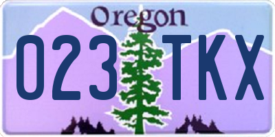 OR license plate 023TKX