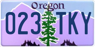 OR license plate 023TKY