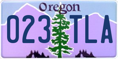 OR license plate 023TLA