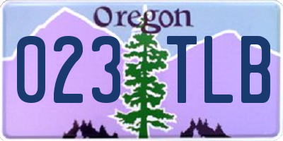 OR license plate 023TLB
