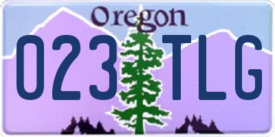 OR license plate 023TLG