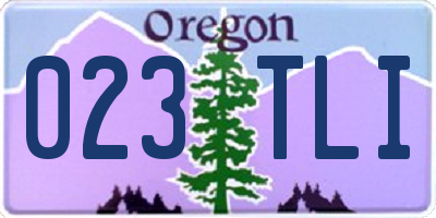 OR license plate 023TLI