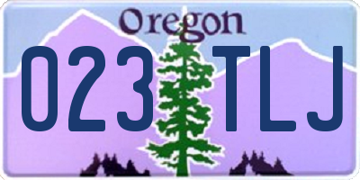 OR license plate 023TLJ