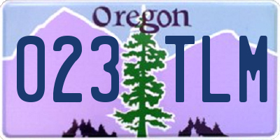 OR license plate 023TLM