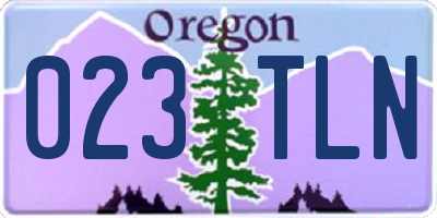 OR license plate 023TLN