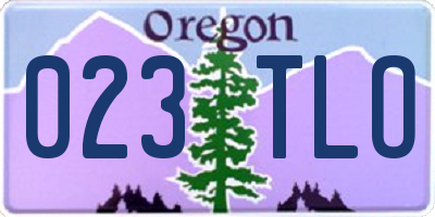 OR license plate 023TLO