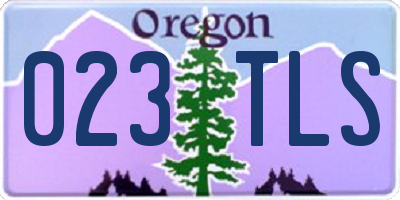 OR license plate 023TLS