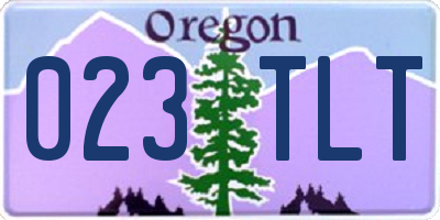 OR license plate 023TLT