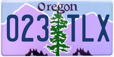 OR license plate 023TLX