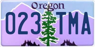 OR license plate 023TMA