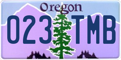 OR license plate 023TMB