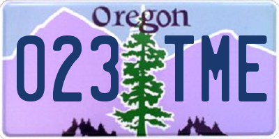 OR license plate 023TME