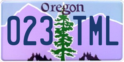 OR license plate 023TML