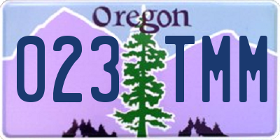 OR license plate 023TMM