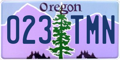 OR license plate 023TMN