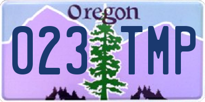 OR license plate 023TMP