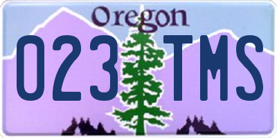 OR license plate 023TMS