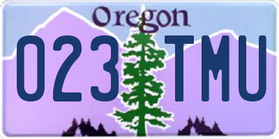 OR license plate 023TMU