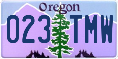 OR license plate 023TMW