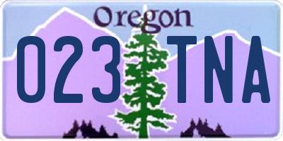 OR license plate 023TNA