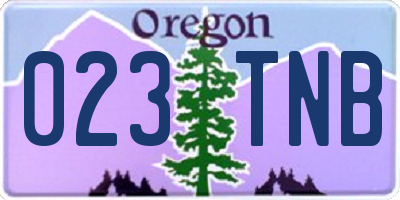 OR license plate 023TNB