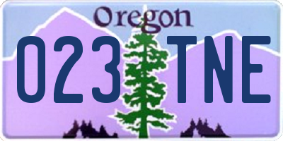 OR license plate 023TNE