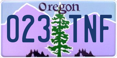 OR license plate 023TNF