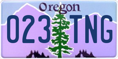 OR license plate 023TNG