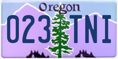 OR license plate 023TNI