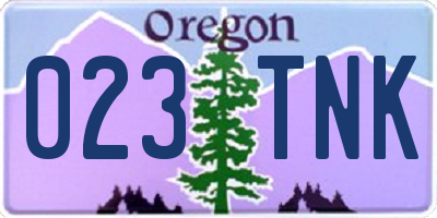 OR license plate 023TNK