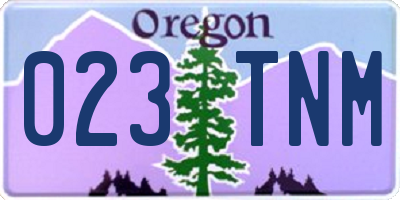 OR license plate 023TNM