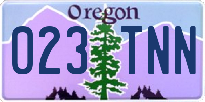 OR license plate 023TNN