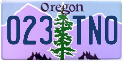 OR license plate 023TNO