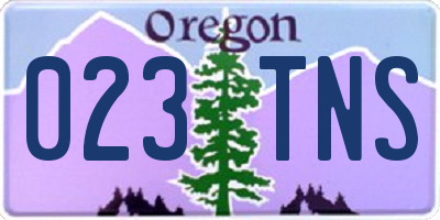 OR license plate 023TNS