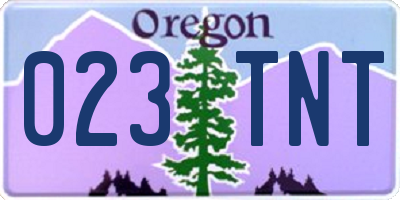 OR license plate 023TNT