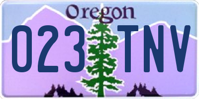 OR license plate 023TNV