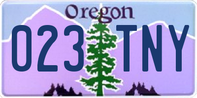 OR license plate 023TNY